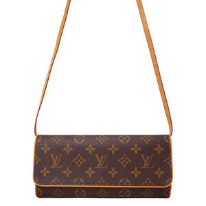 Louis Vuitton Monogram Leather Brown Pochette Twin Shoulder Bag